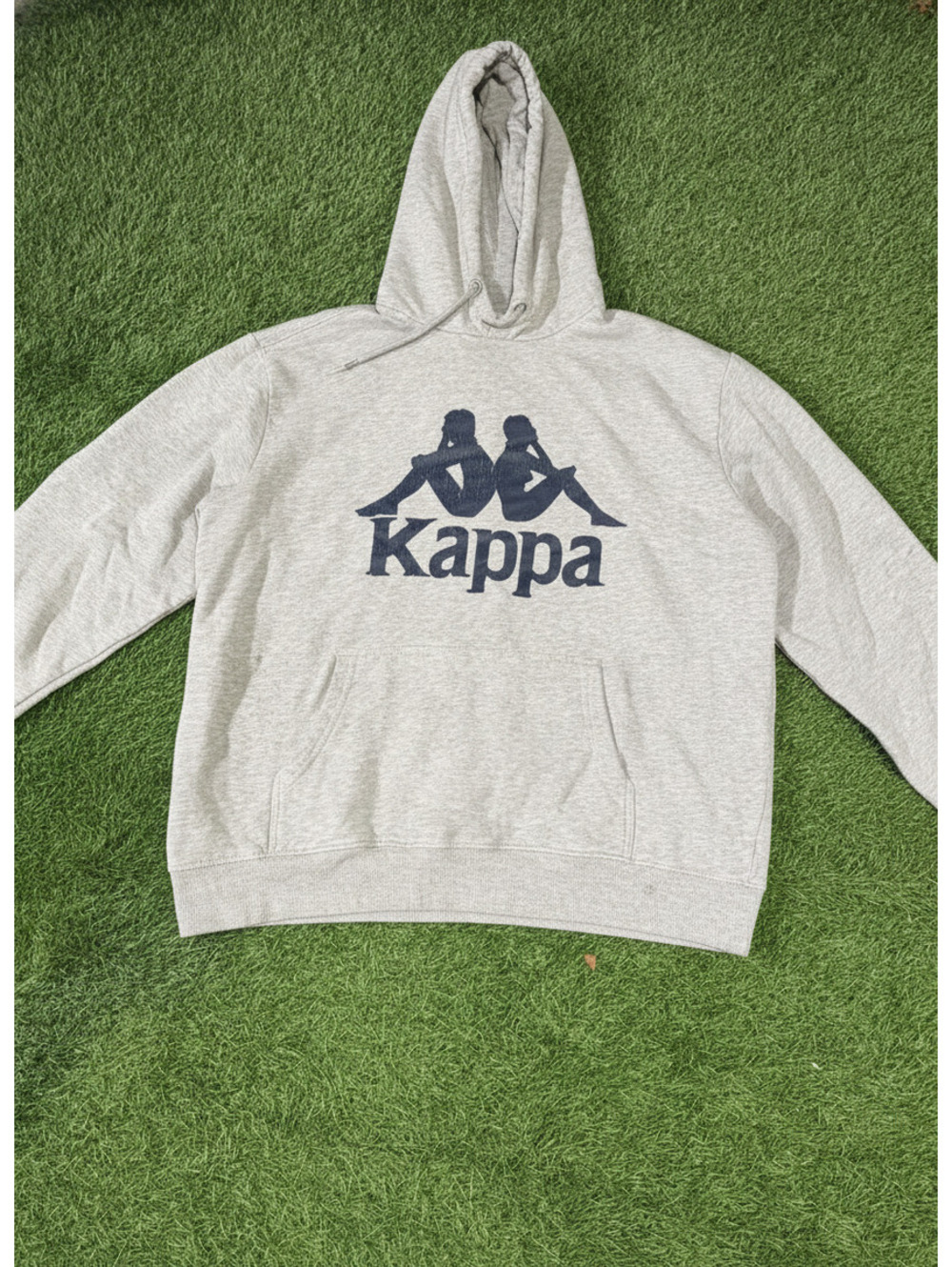 Vtg Kappa Hoodie Gray Cotton Mens Size XXL Casual Pullover Sweatshirt